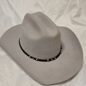 Classic Gray Men's Cowboy Hat with Black Band